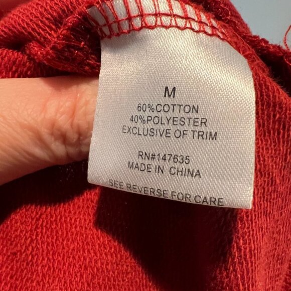 Free Generation Rust colored sweatshirt with ruffled sleeves, Size Medium - Picture 8 of 9